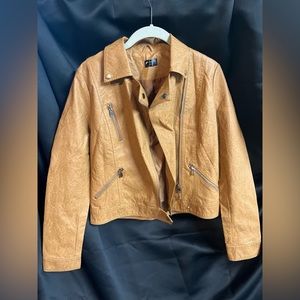 Brown faux leather jacket